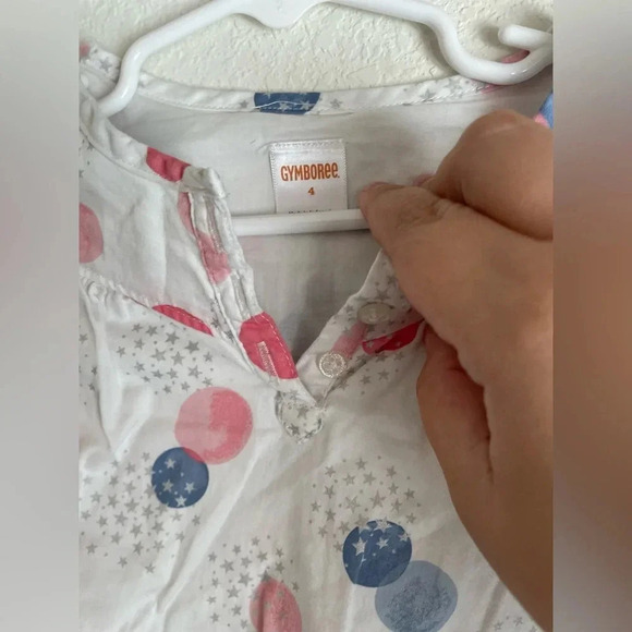 Gymboree toddler girls long sleeve lined woven bubbles with stars shirt size 4 - Picture 4 of 4